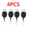 2pcs/4pcs Retractable Key Chain Reel Badge Holder Fly Fishing Zinger Retractor With Quick Release Spring Clip Fishing Accessories